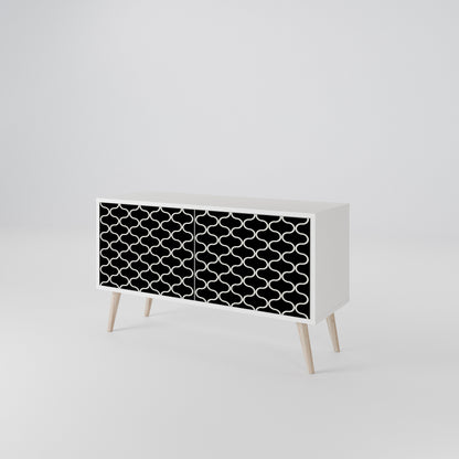 TESSELATED BLACKNESS Kompakt TV-bänk med 2 dörrar