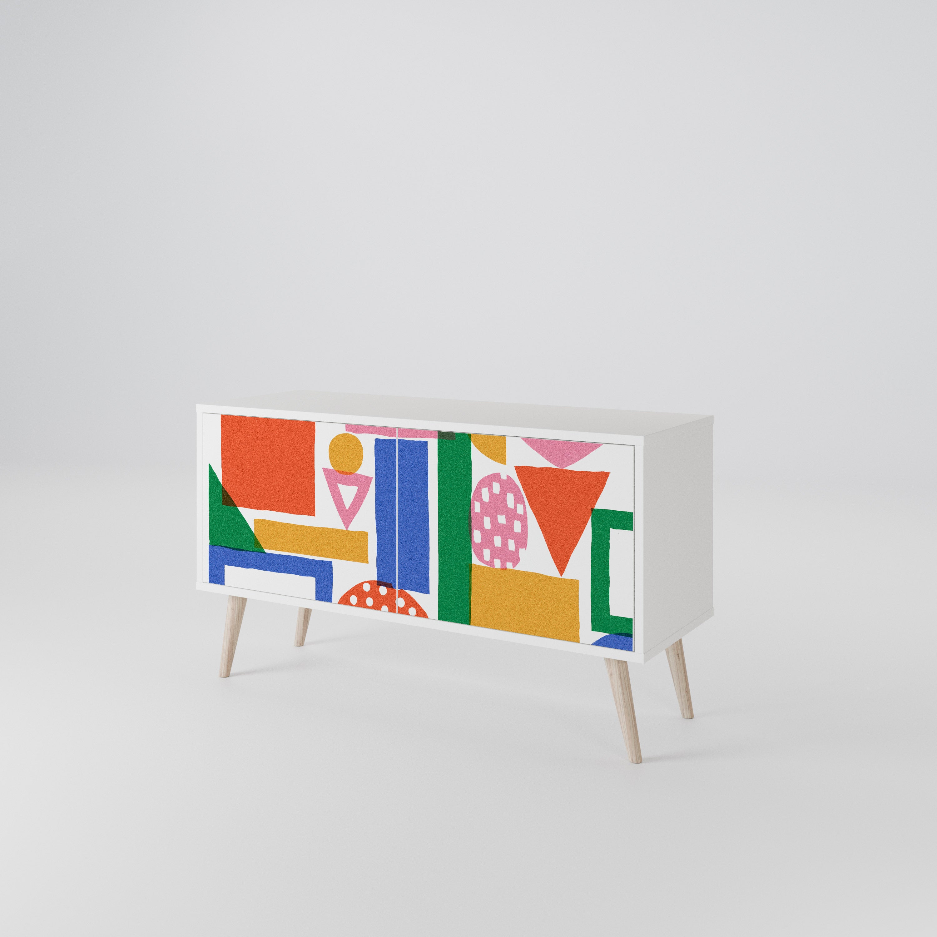 GEOMETRIC GLIMMER Compact 2-Door TV Cabinet