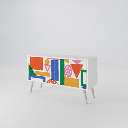 GEOMETRIC GLIMMER Kompakt TV-bänk med 2 dörrar