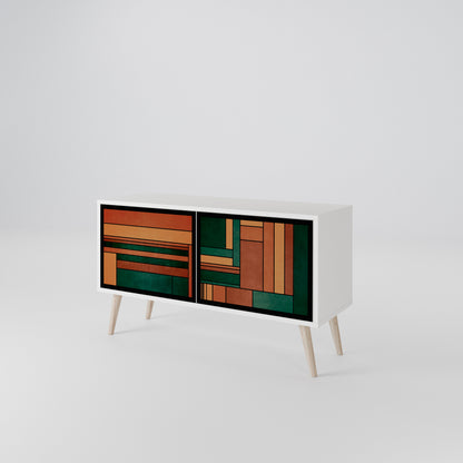 EARTHY FIGURES Kompakt TV-bänk med 2 dörrar