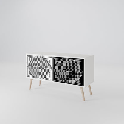 POLYGON ILLUSION Kompakt TV-bänk med 2 dörrar