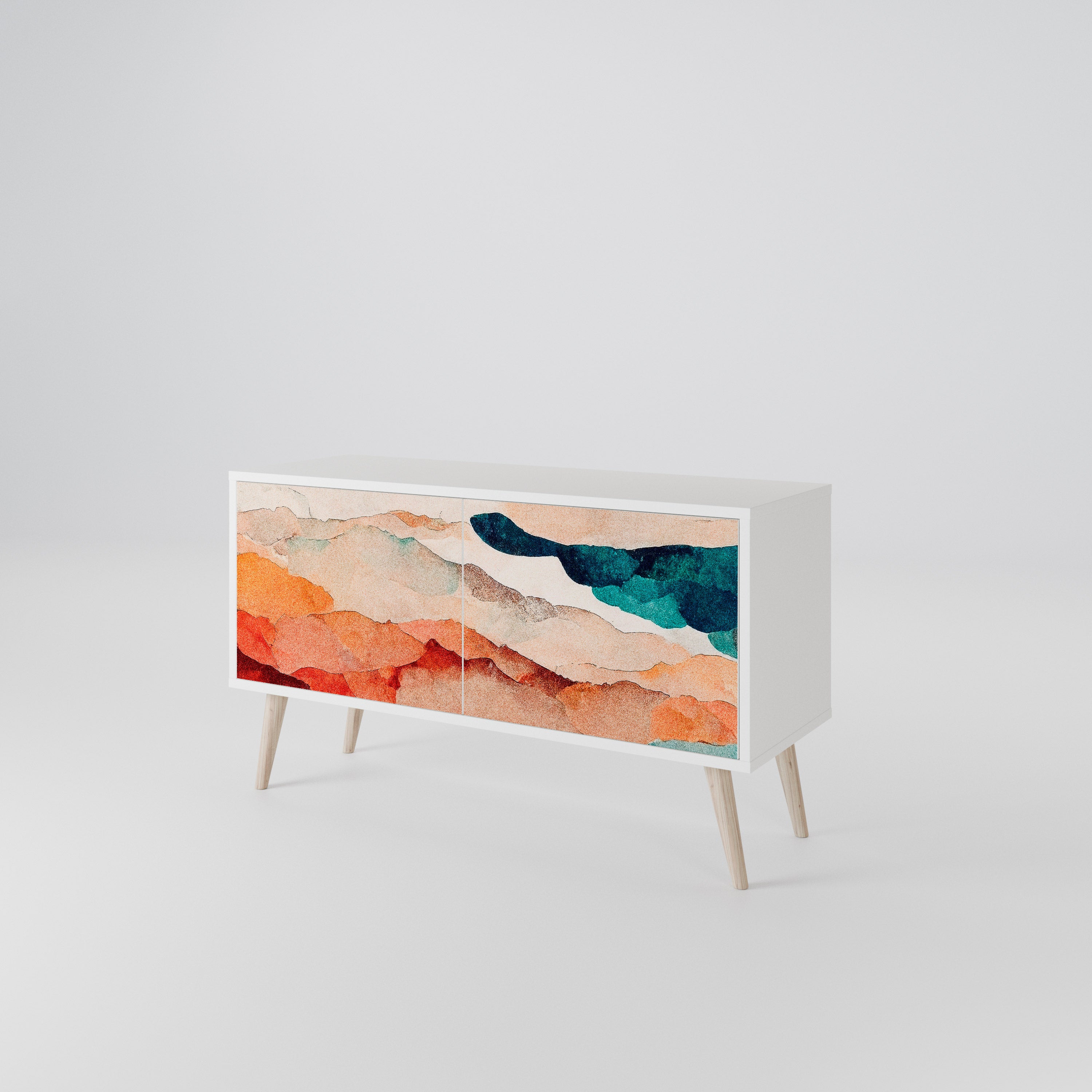 ABSTRACT LANDSCAPE Kompakt TV-bänk med 2 dörrar
