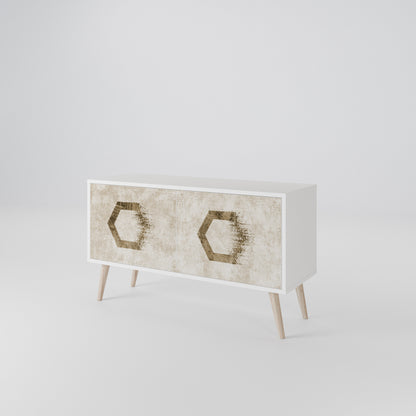 HEXAGONAL SHAPES Kompakt TV-bänk med 2 dörrar