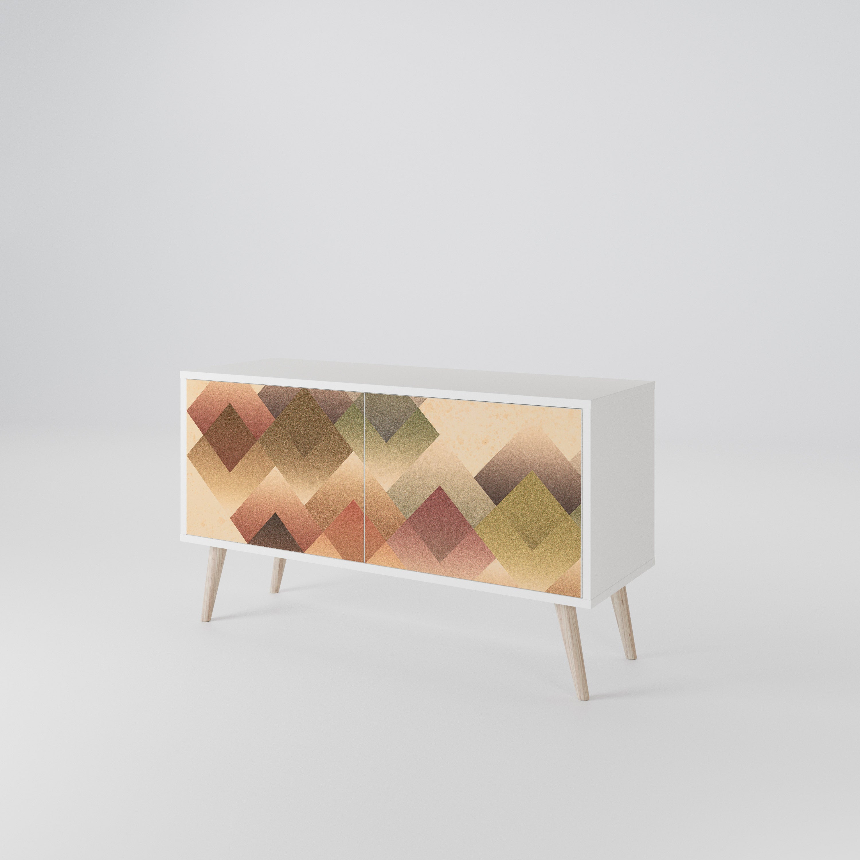 GEOMETRIC FUSION Kompakt TV-bänk med 2 dörrar