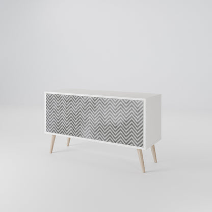 CONCRETE ZIG ZAG Kompakt TV-bänk med 2 dörrar