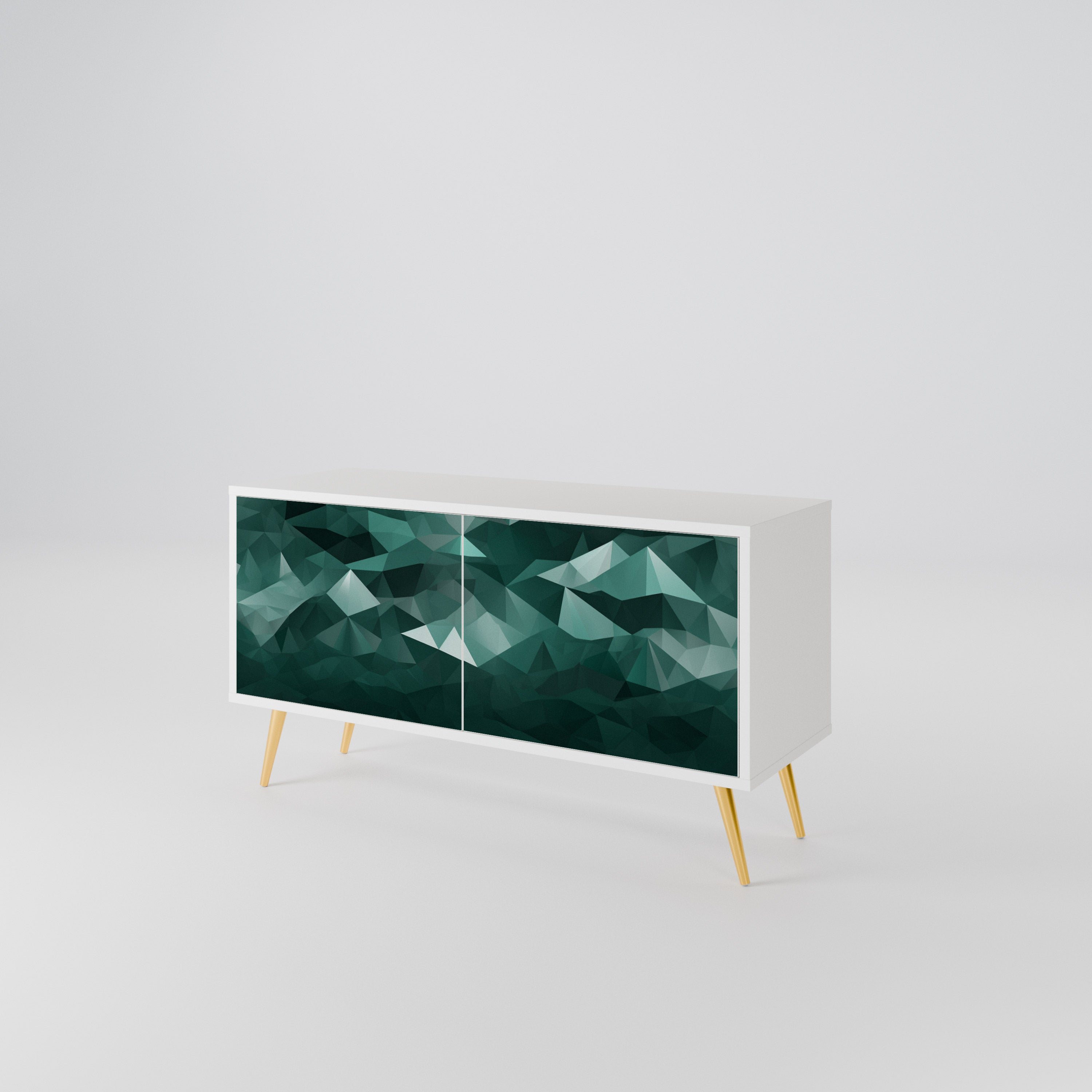 POLYGONAL FLOATING Compact 2-Door TV Cabinet