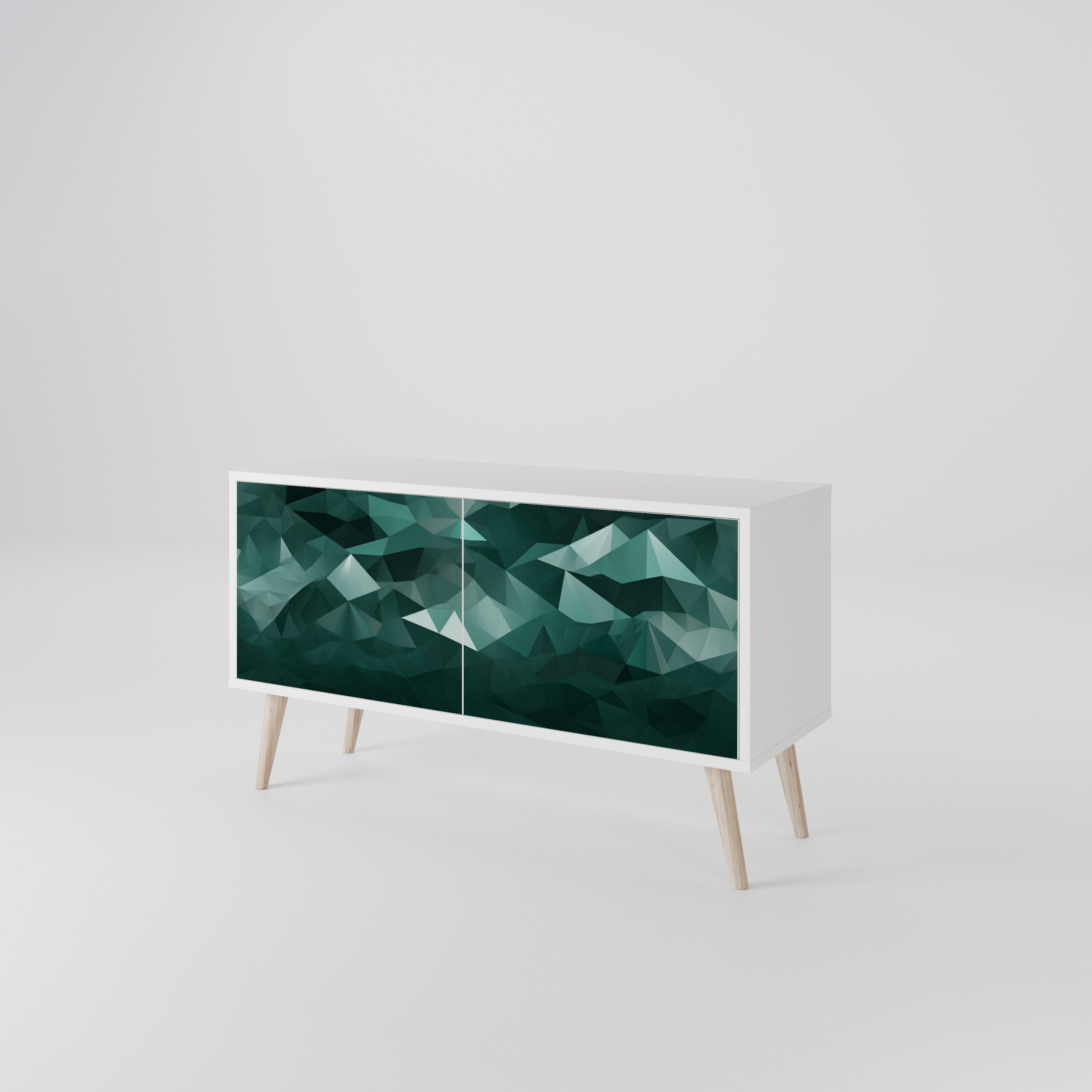 POLYGONAL FLOATING Compact 2-Door TV Cabinet
