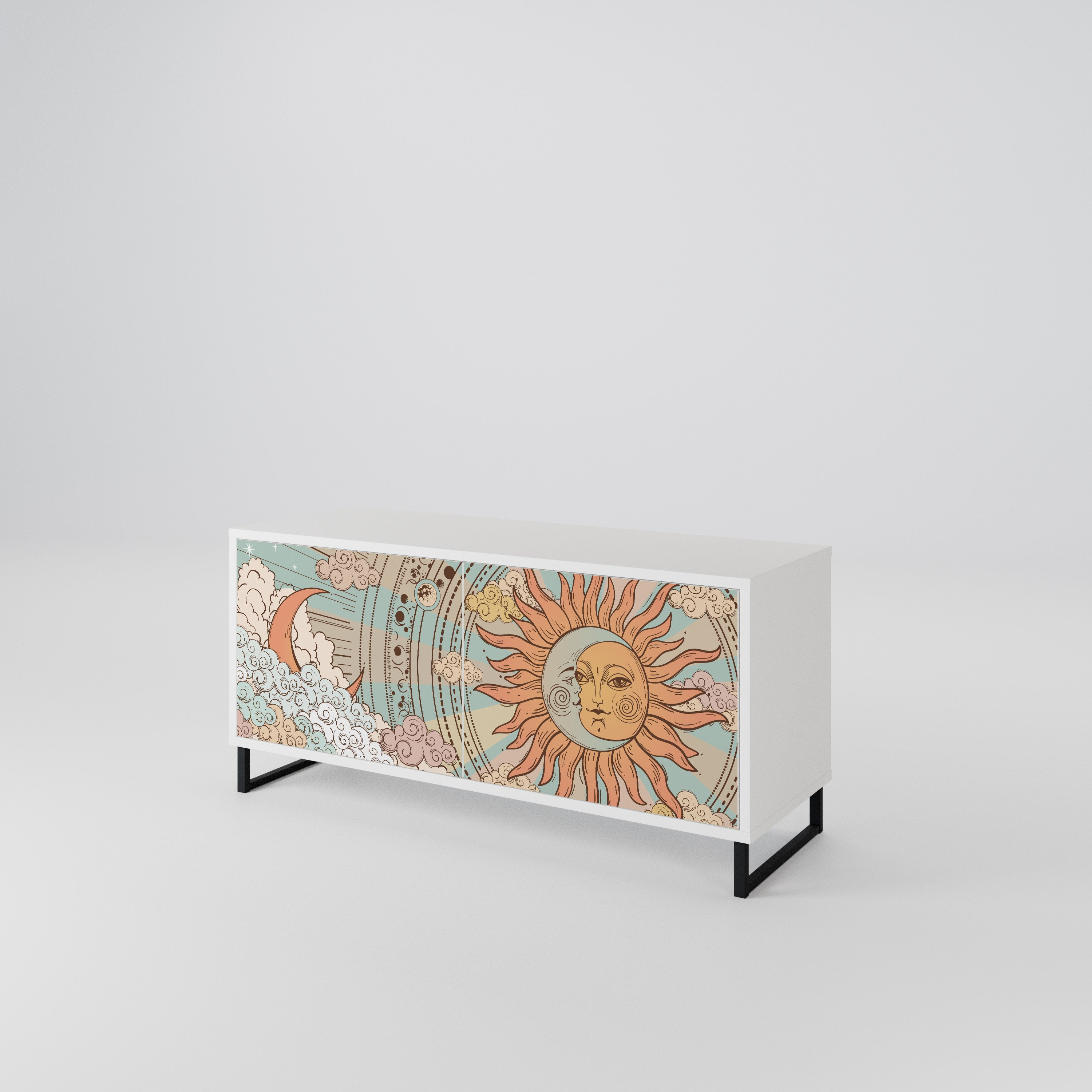 MYSTICAL STRUCTURE Compact 2-Door TV Cabinet