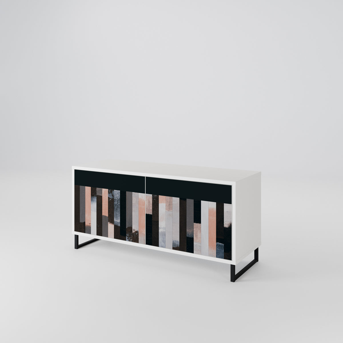 COLLAGE OF RECTANGLES Kompakt TV-bänk med 2 dörrar