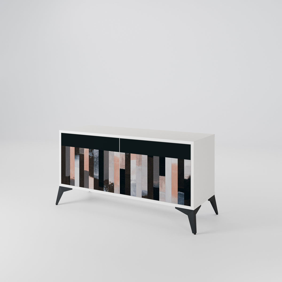 COLLAGE OF RECTANGLES Kompakt TV-bänk med 2 dörrar