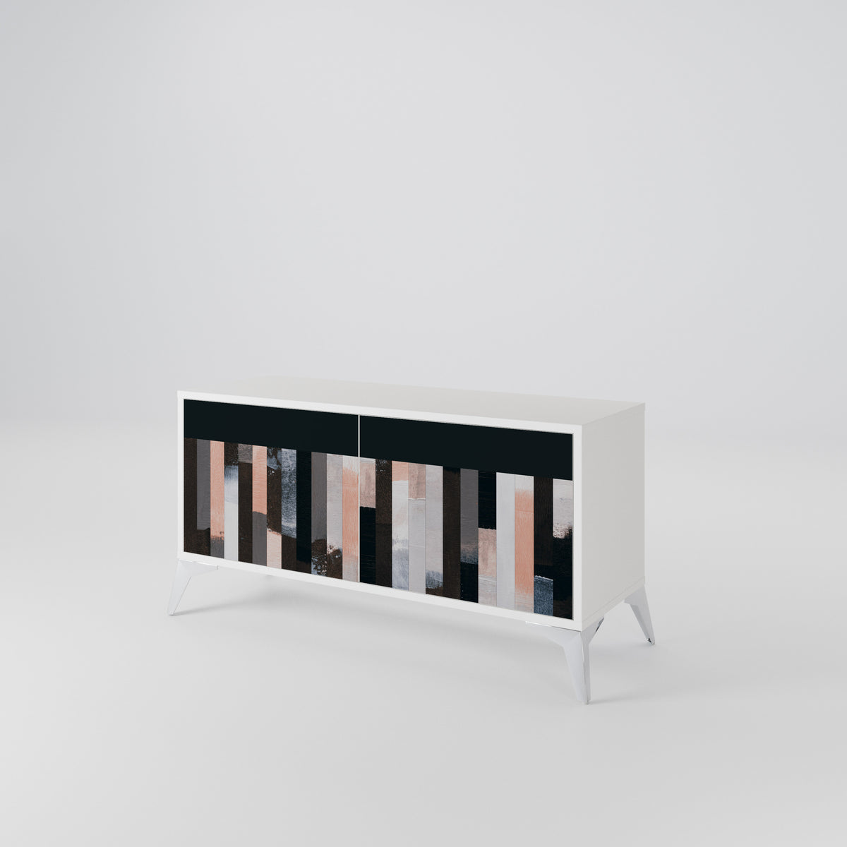 COLLAGE OF RECTANGLES Kompakt TV-bänk med 2 dörrar