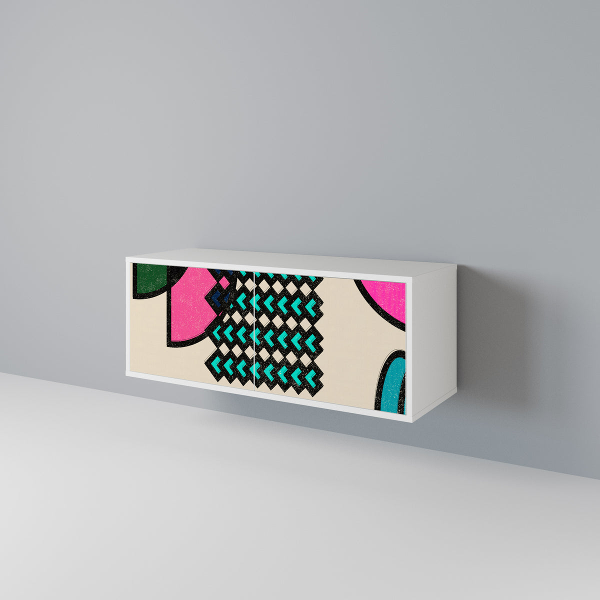 GEOMETRIC RHAPSODY Kompakt TV-bänk med 2 dörrar