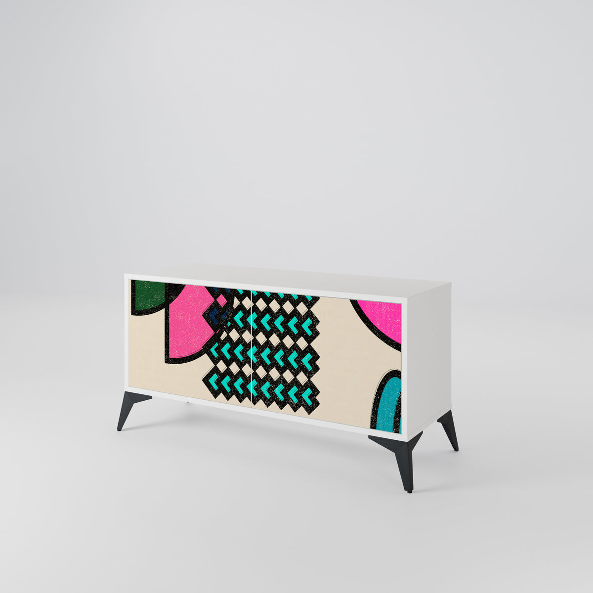 GEOMETRIC RHAPSODY Kompakt TV-bänk med 2 dörrar