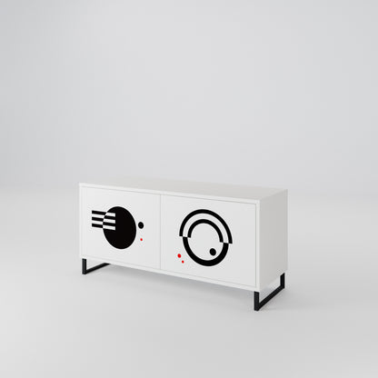 BLACK AND WHITE COMBINATION Kompakt TV-bänk med 2 dörrar