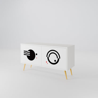 BLACK AND WHITE COMBINATION Kompakt TV-bänk med 2 dörrar