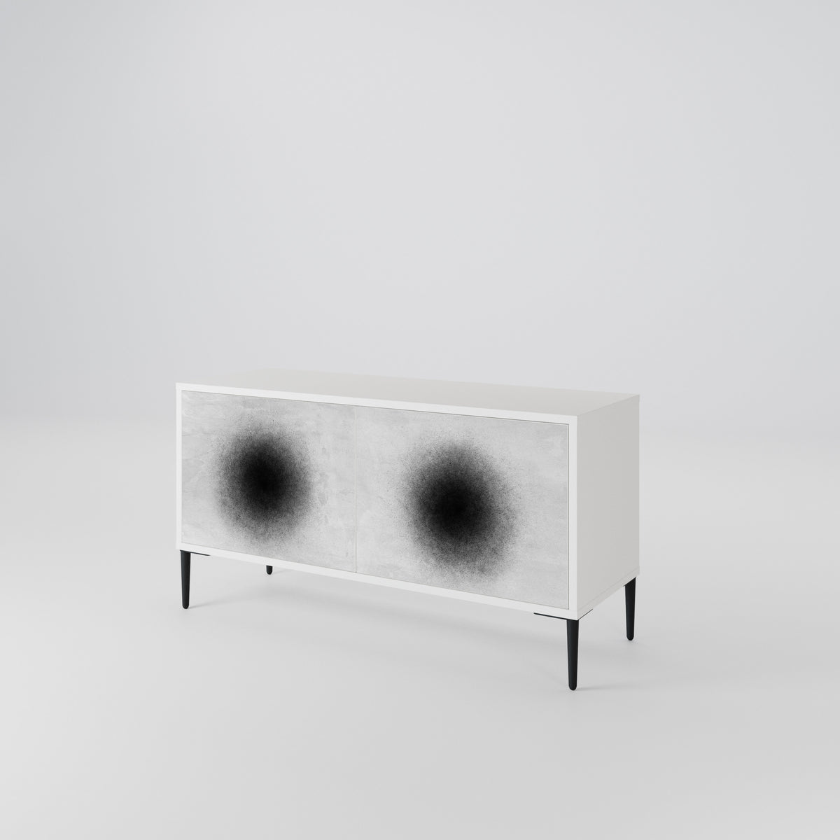 BLACK HOLE Kompakt TV-bänk med 2 dörrar