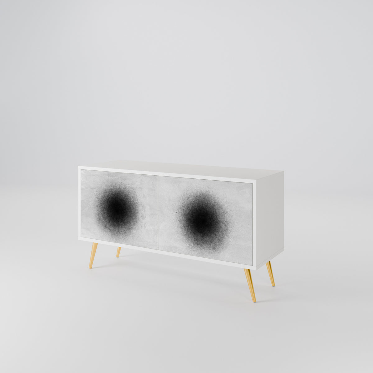 BLACK HOLE Kompakt TV-bänk med 2 dörrar