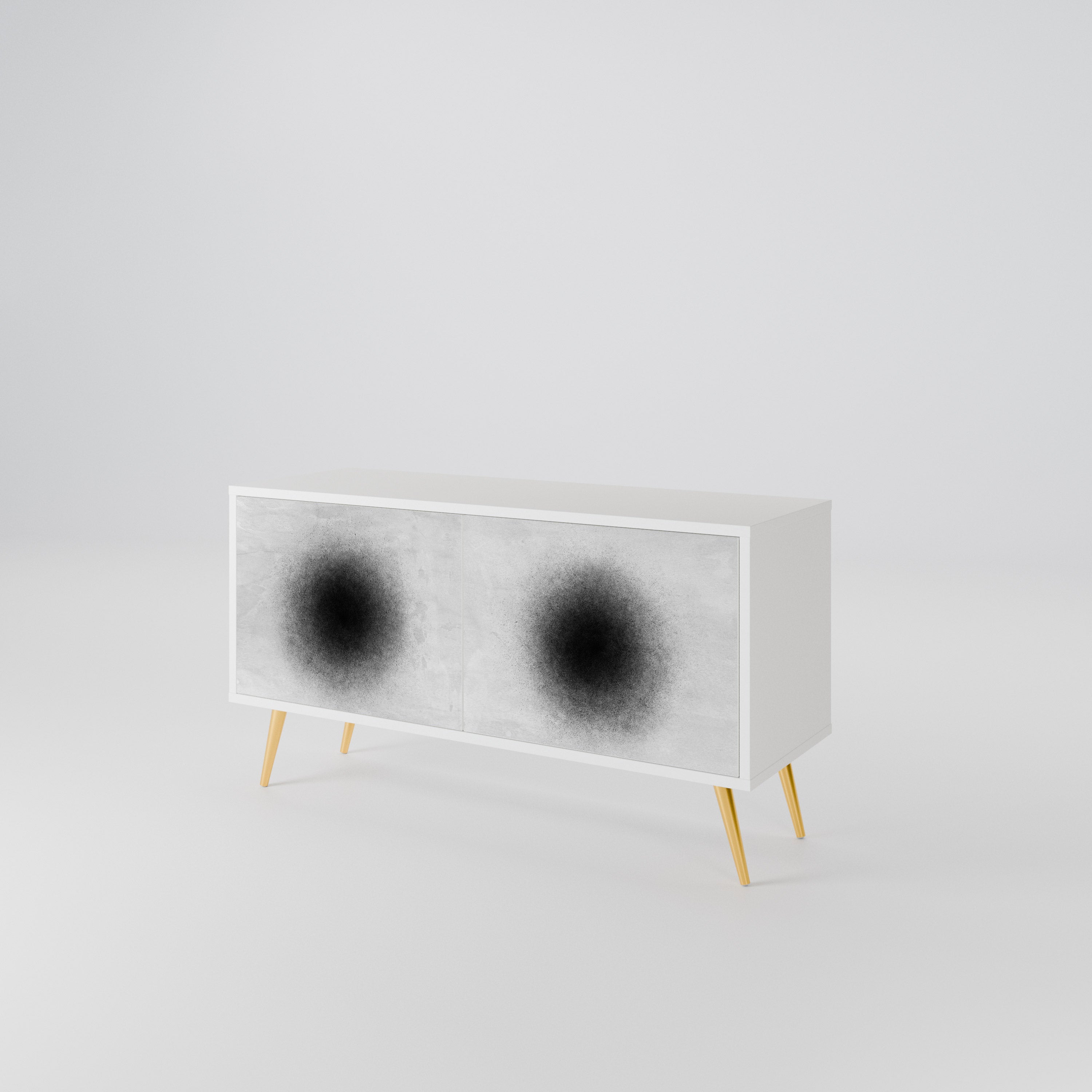 BLACK HOLE Kompakt TV-bänk med 2 dörrar