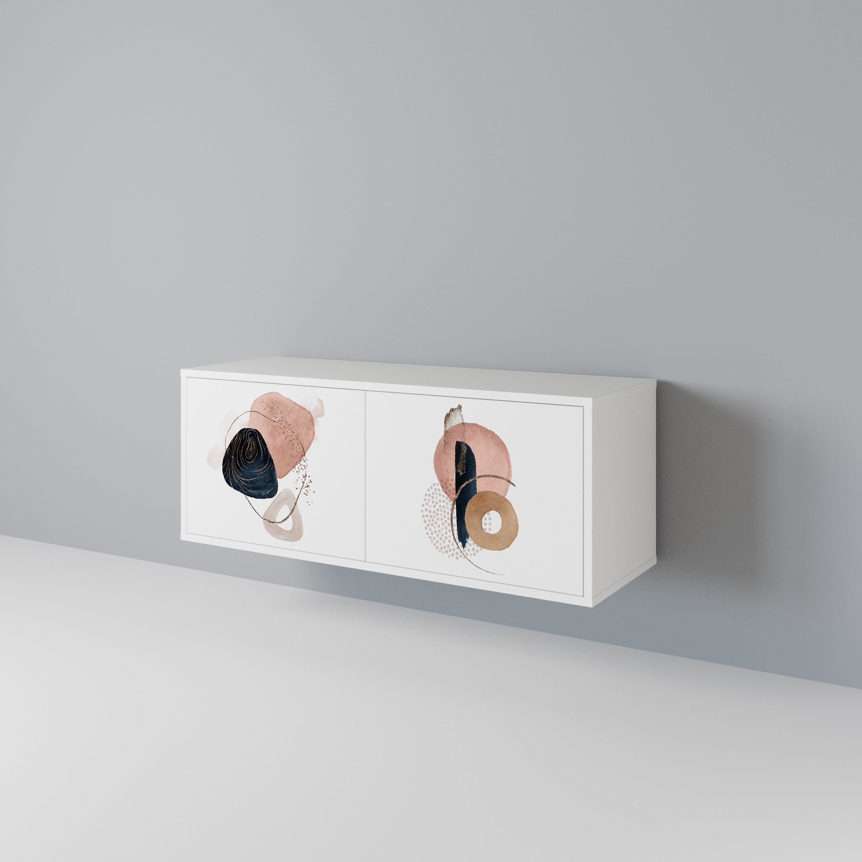 COLORFUL SHAPES Kompakt TV-bänk med 2 dörrar