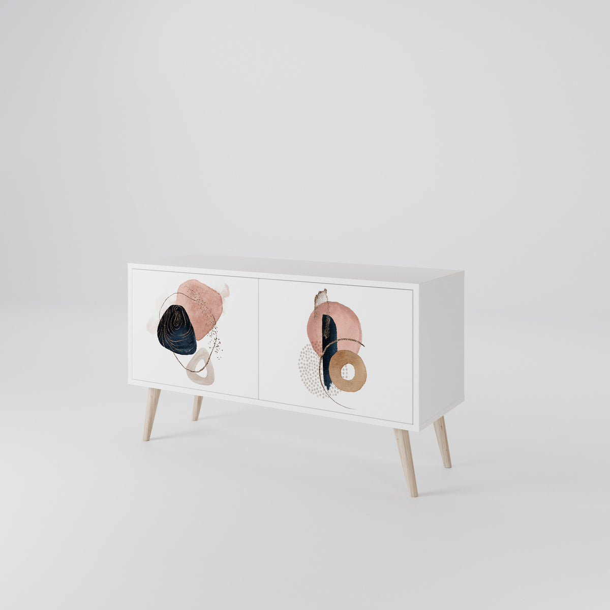 COLORFUL SHAPES Kompakt TV-bänk med 2 dörrar