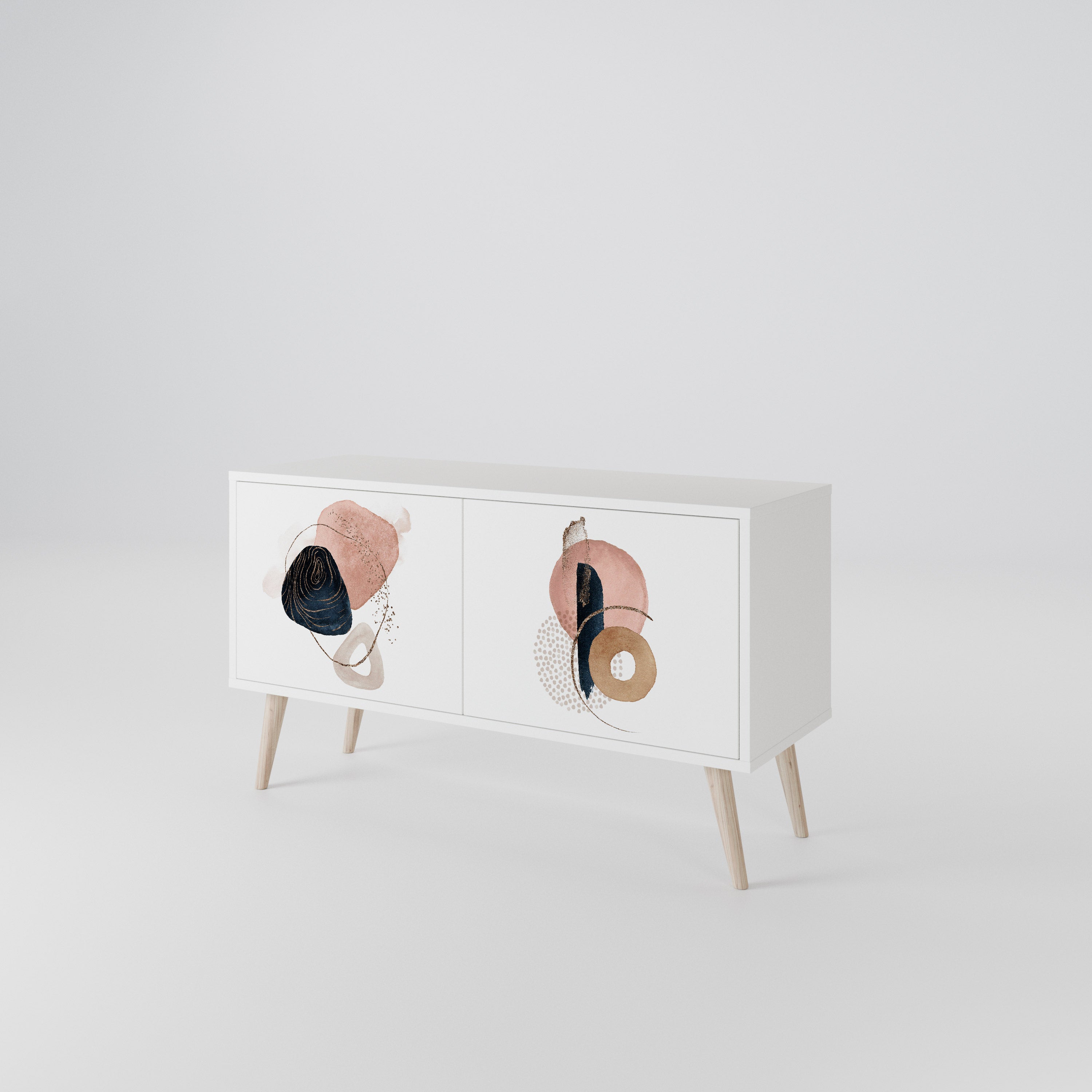 COLORFUL SHAPES Kompakt TV-bänk med 2 dörrar