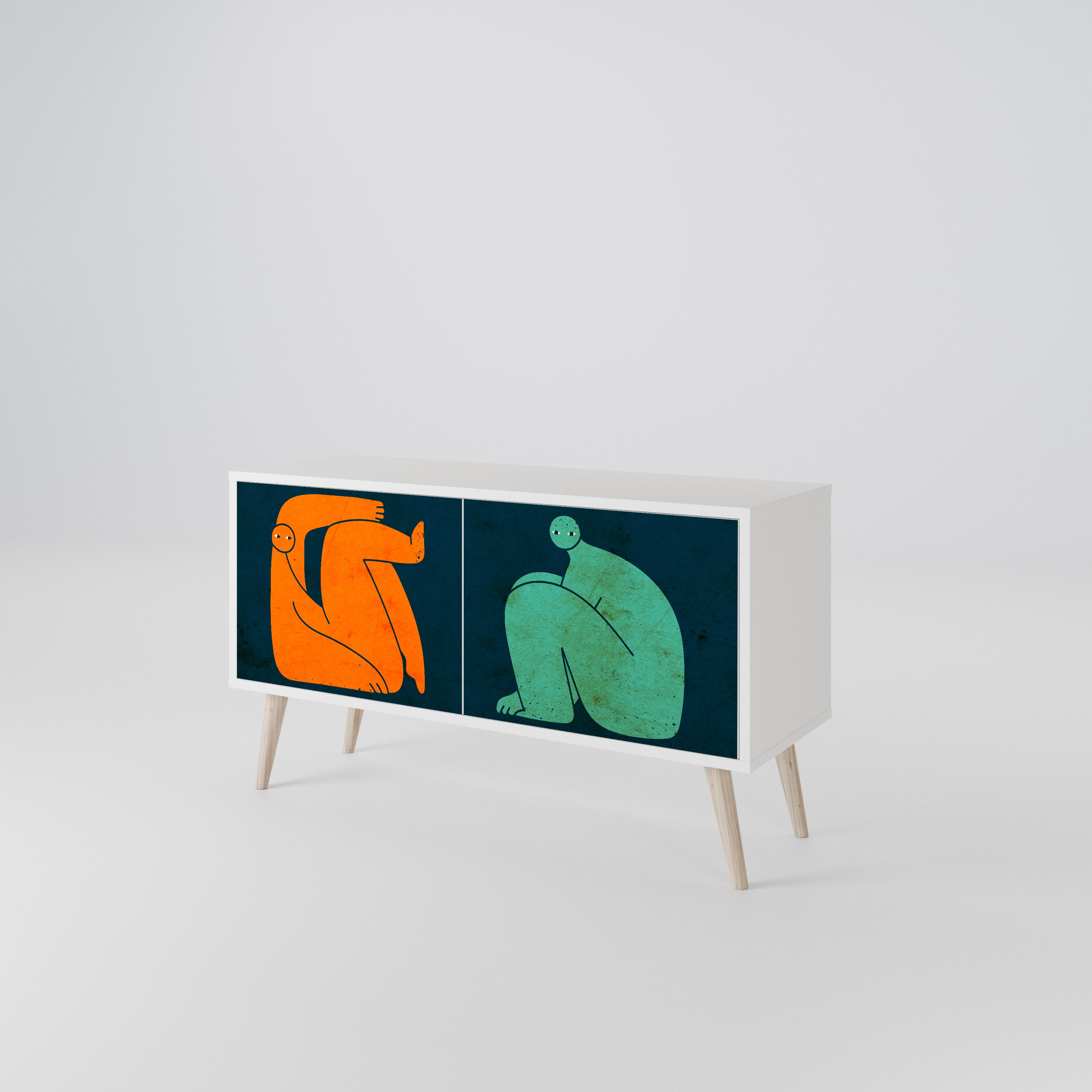 TOGETHER BUT SEPARATELY Kompakt TV-bänk med 2 dörrar