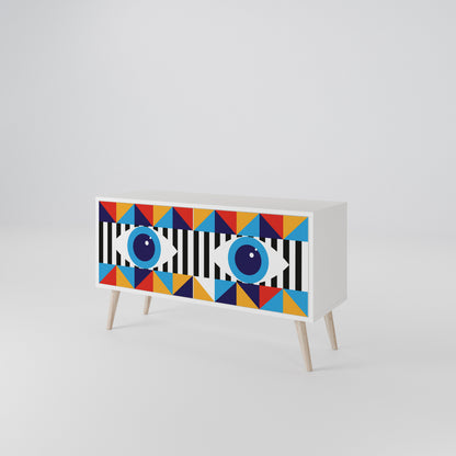 ABSTRACTION AND GEOMETRY Kompakt TV-bänk med 2 dörrar