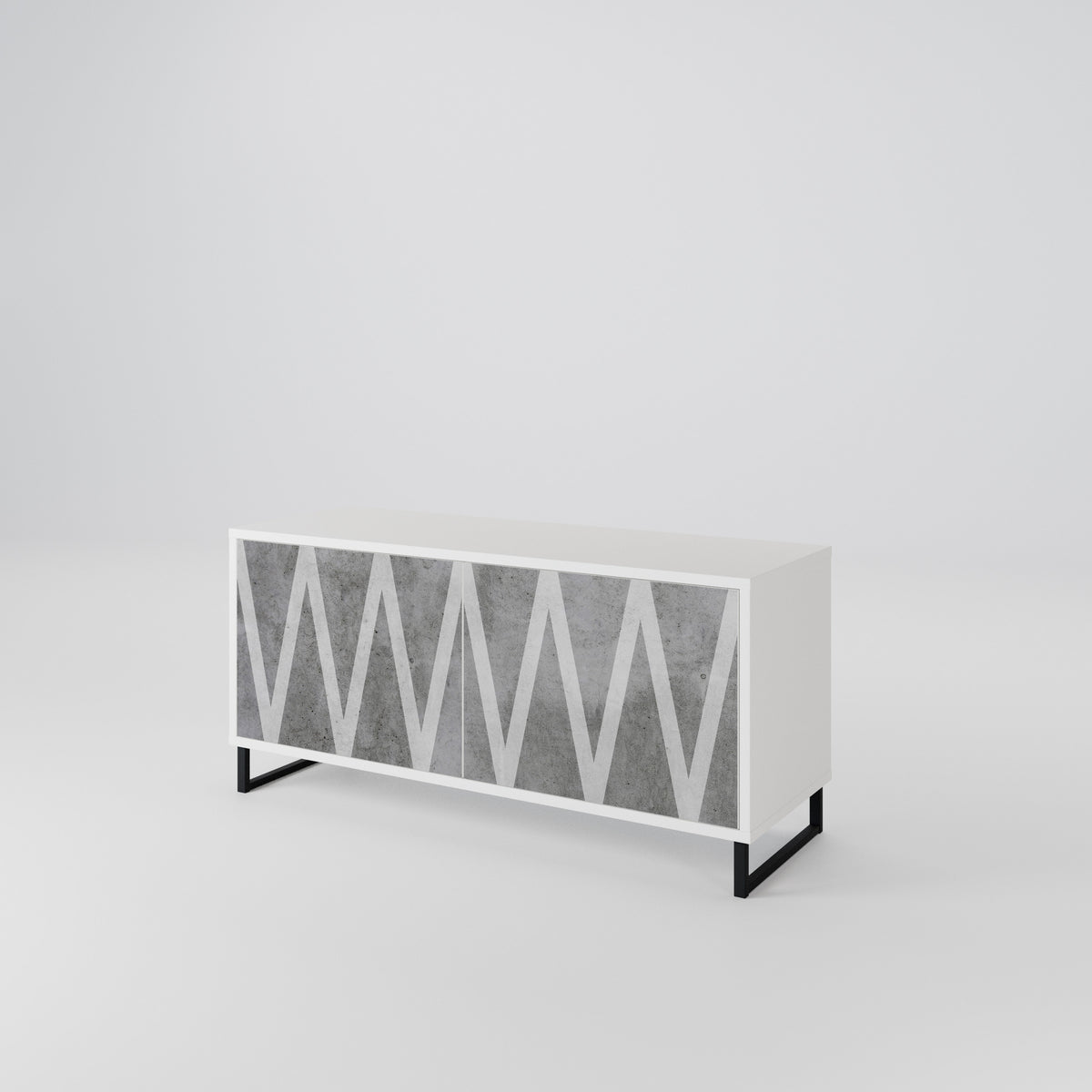 SOLID ZIG ZAG Kompakt TV-bänk med 2 dörrar