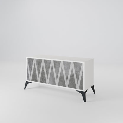 SOLID ZIG ZAG Kompakt TV-bänk med 2 dörrar