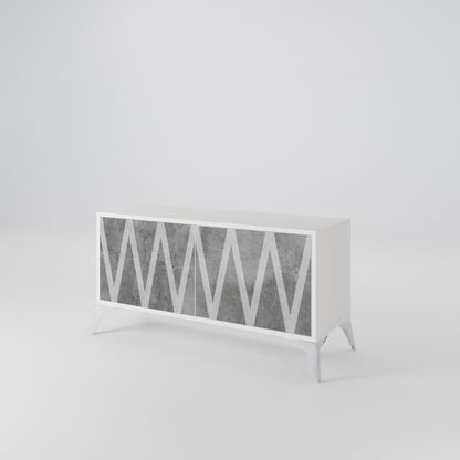 SOLID ZIG ZAG Kompakt TV-bänk med 2 dörrar