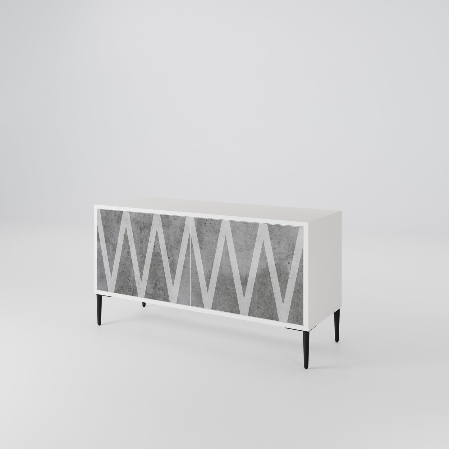 SOLID ZIG ZAG Kompakt TV-bänk med 2 dörrar