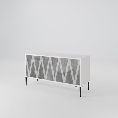 SOLID ZIG ZAG Kompakt TV-bänk med 2 dörrar