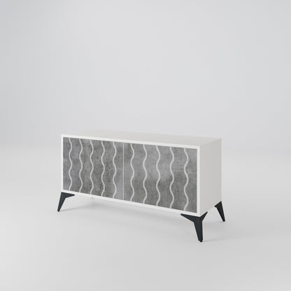 WAVES OF CONCRETE Kompakt TV-bänk med 2 dörrar