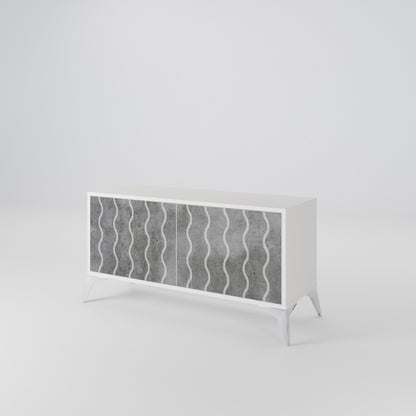 WAVES OF CONCRETE Kompakt TV-bänk med 2 dörrar