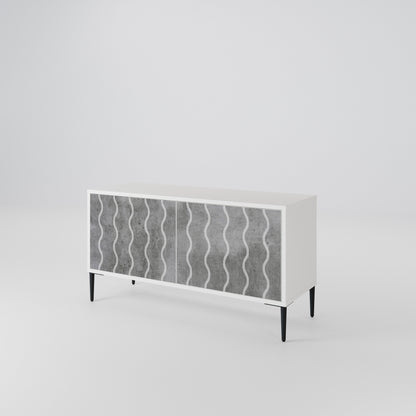 WAVES OF CONCRETE Kompakt TV-bänk med 2 dörrar