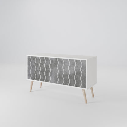 WAVES OF CONCRETE Kompakt TV-bänk med 2 dörrar