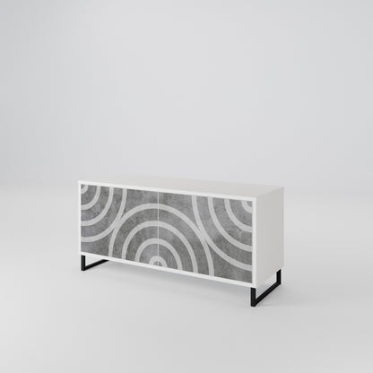 CIRCLE CONCRETE Compact 2-Door TV Cabinet