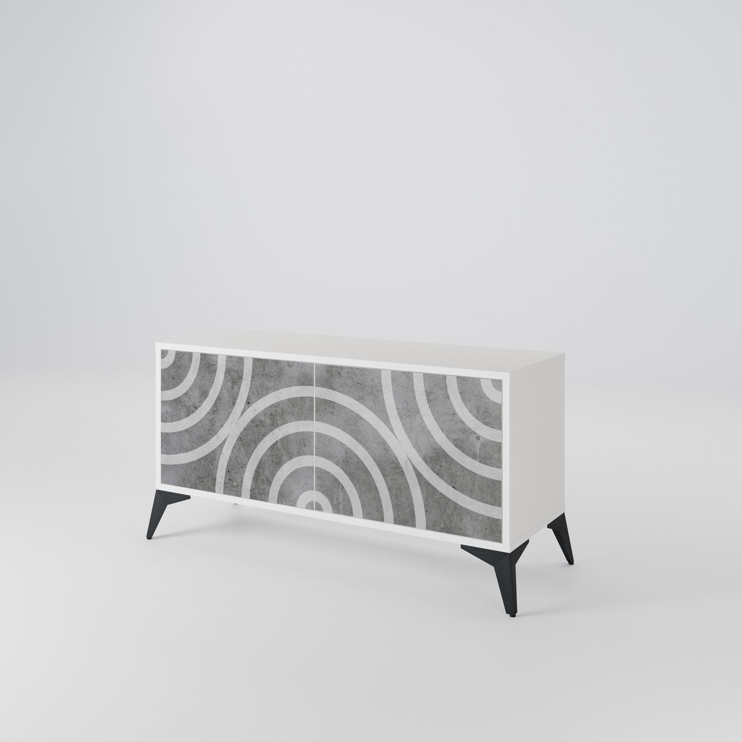 CIRCLE CONCRETE Compact 2-Door TV Cabinet