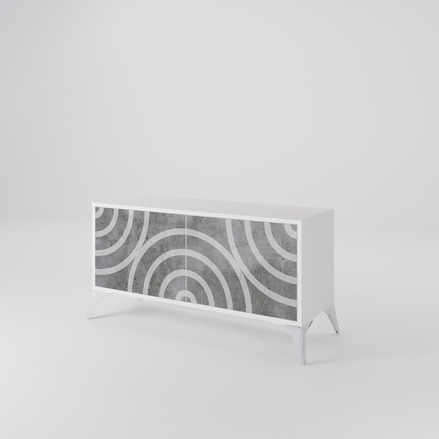 CIRCLE CONCRETE Compact 2-Door TV Cabinet