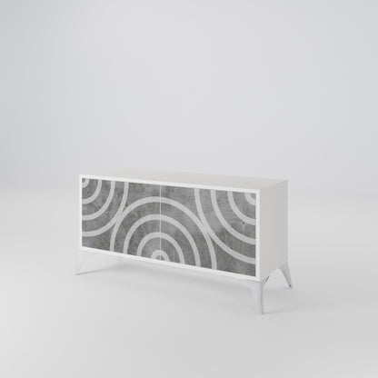 CIRCLE CONCRETE Compact 2-Door TV Cabinet