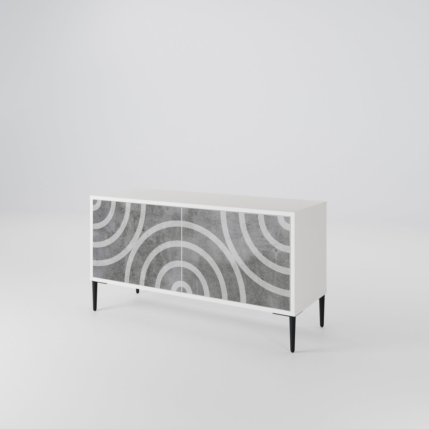 CIRCLE CONCRETE Compact 2-Door TV Cabinet