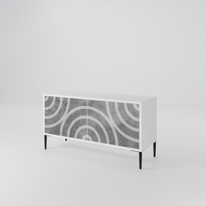 CIRCLE CONCRETE Compact 2-Door TV Cabinet