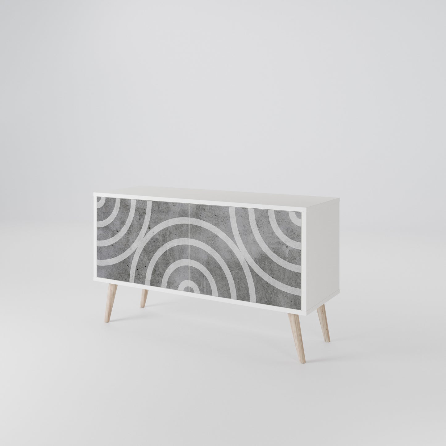 CIRCLE CONCRETE Compact 2-Door TV Cabinet
