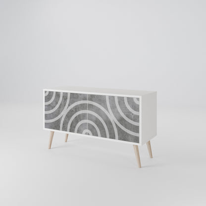 CIRCLE CONCRETE Compact 2-Door TV Cabinet