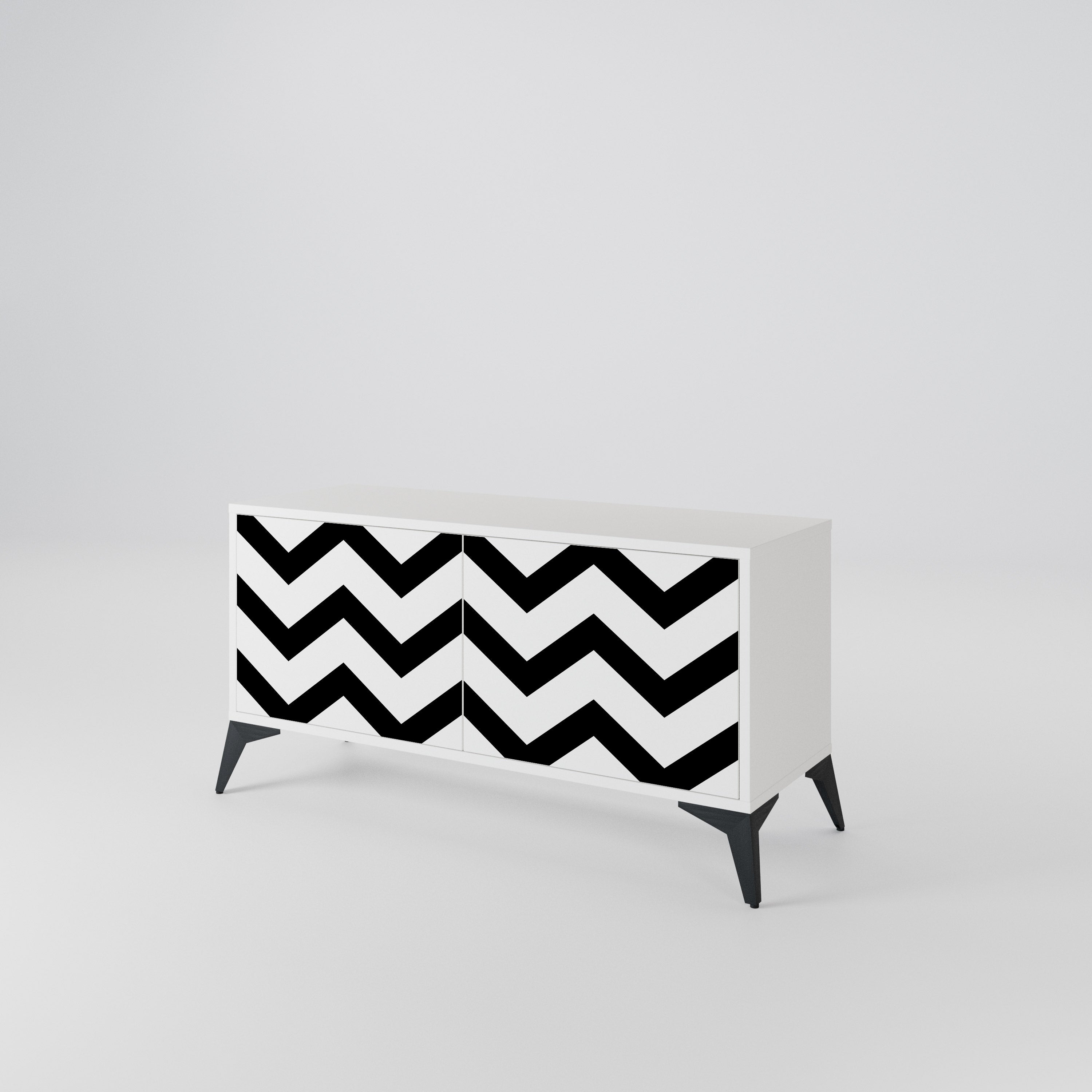 CLASSIC ZIG ZAG Kompakt TV-bänk med 2 dörrar