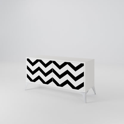 CLASSIC ZIG ZAG Kompakt TV-bänk med 2 dörrar