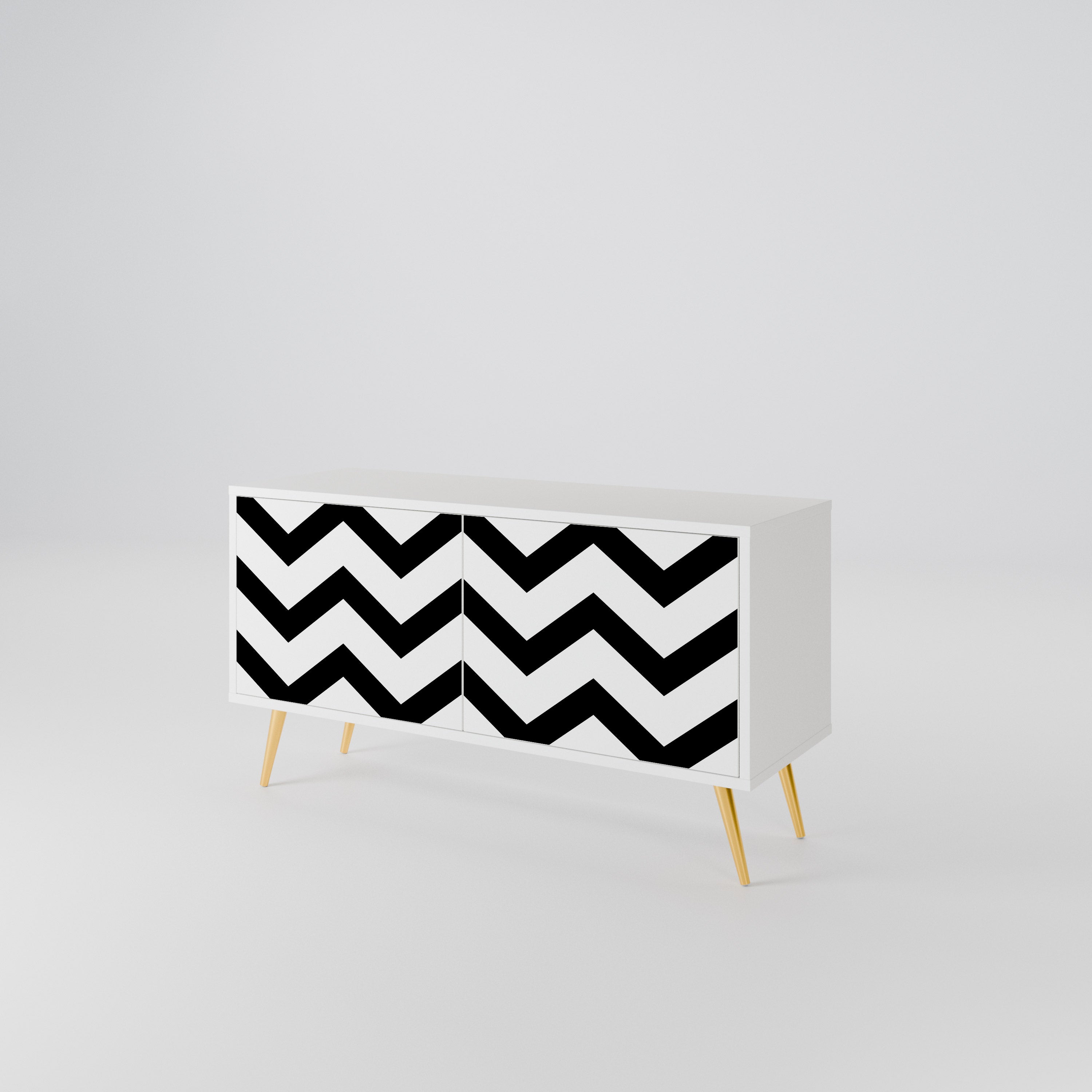 CLASSIC ZIG ZAG Kompakt TV-bänk med 2 dörrar