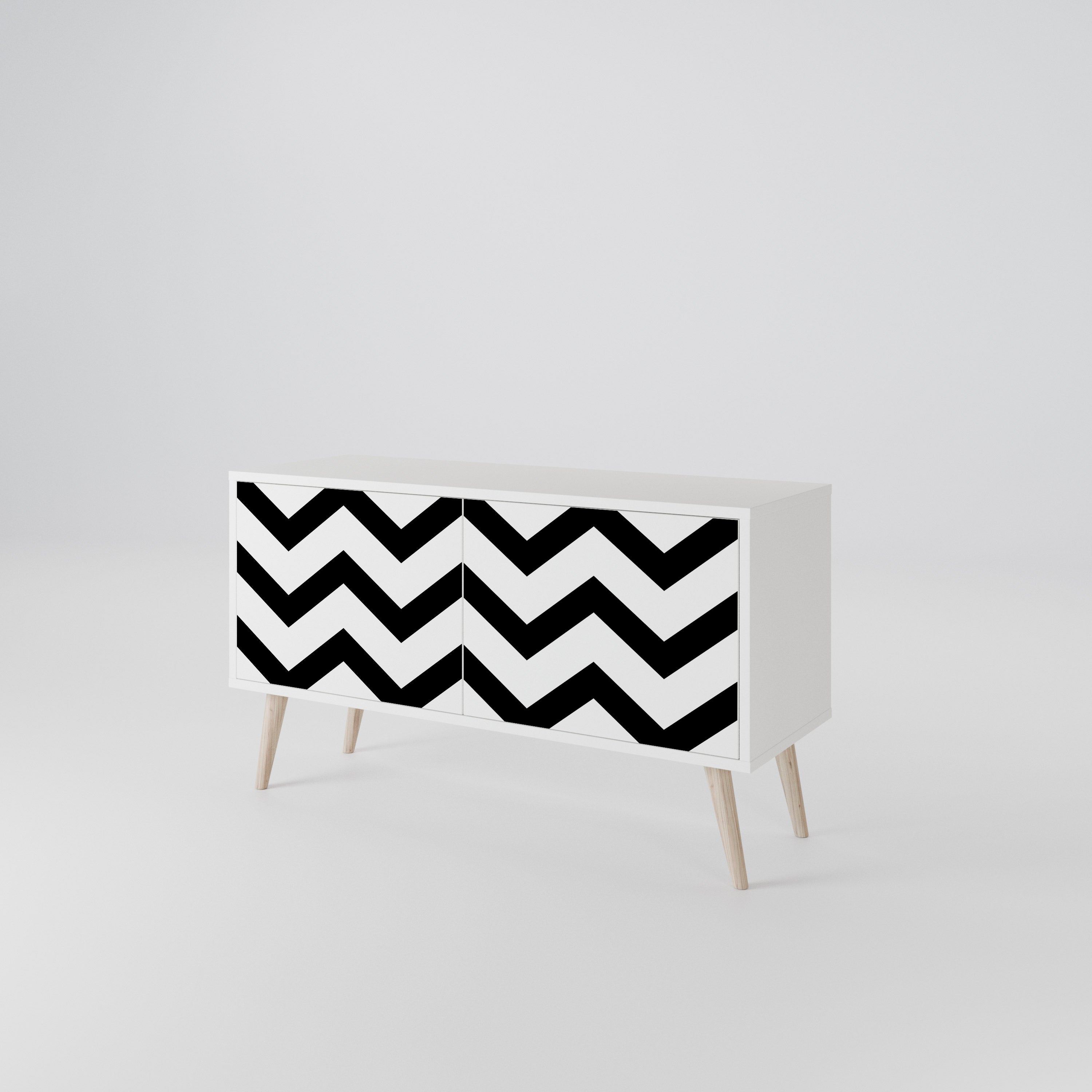 CLASSIC ZIG ZAG Kompakt TV-bänk med 2 dörrar