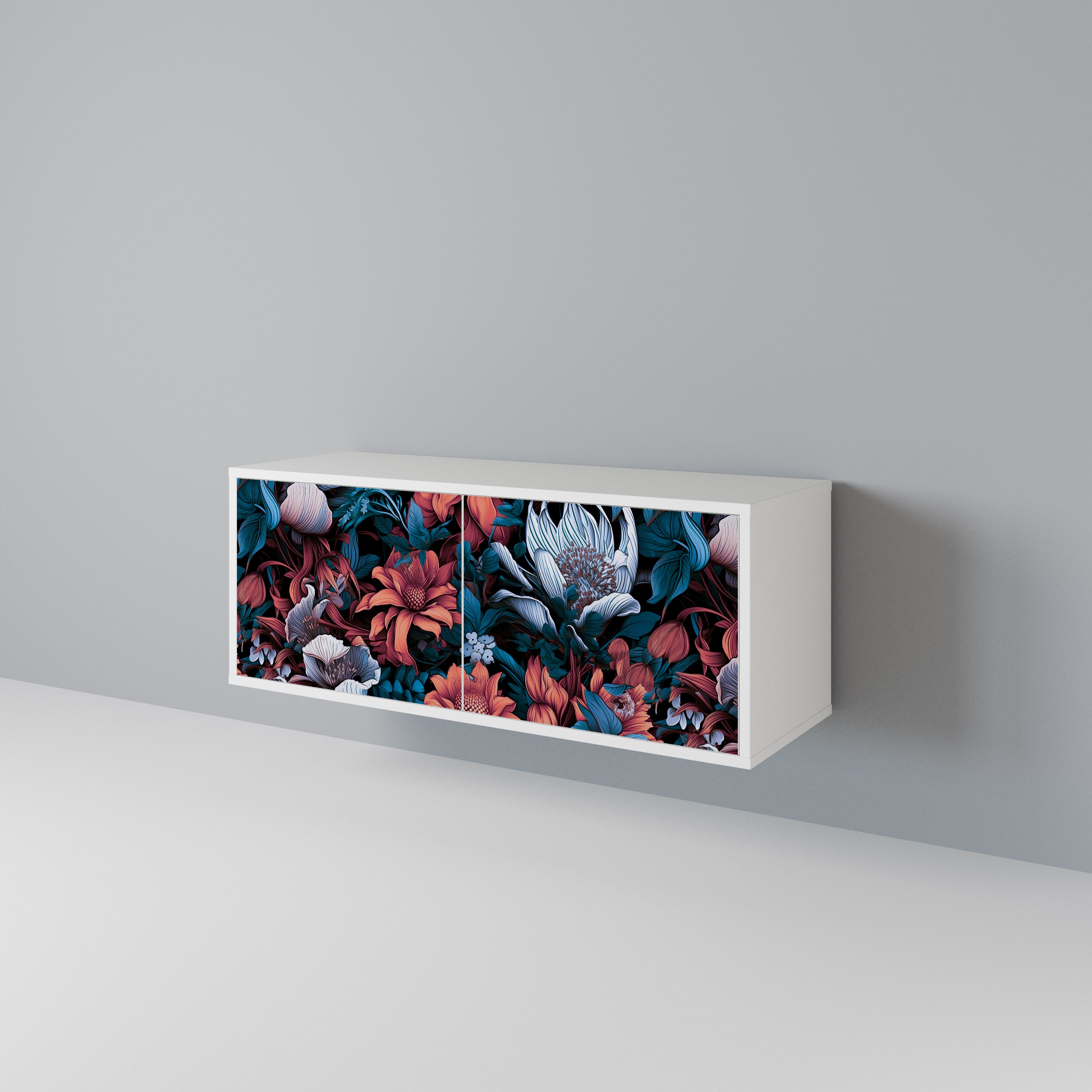 ETHEREAL BLOSSOMS Kompakt TV-bänk med 2 dörrar