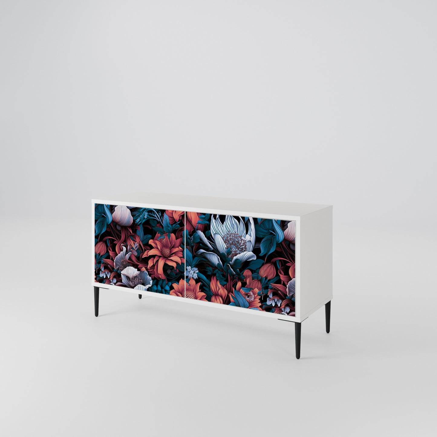 ETHEREAL BLOSSOMS Kompakt TV-bänk med 2 dörrar